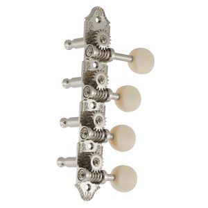 GROVER PROFESSIONAL MANDOLIN "F" VINTAGE NICKEL SET 8 4 + 4 ON PLATE W/  WHITE BUTTON