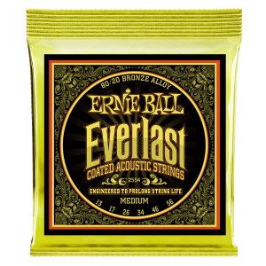 Everlast Medium Coated 80/20 Bronze Acoustic Guitar Strings - 13-56 Gauge