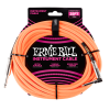 25' Braided Straight / Angle Instrument Cable - Neon Orange